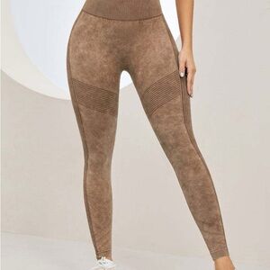 Seamless Scrunch Leggings – Brown, Size XL